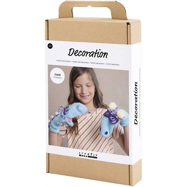 DIY Kit Dekoration, mixade färger, Sock Monster DIY Kit Dekoration, mixade färger, Sock Monster
