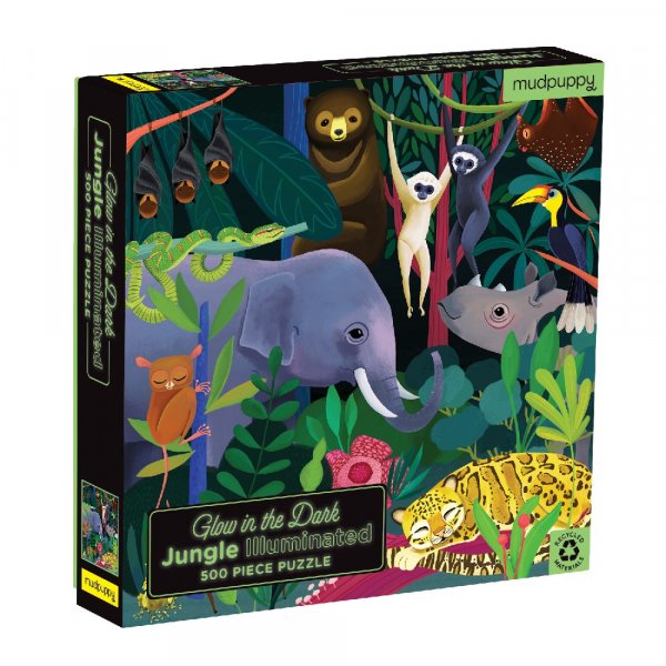 Familiepuslespill Selvlysende 500 brikker - Jungle