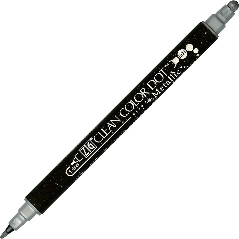 Pigmentpen ZIG Clean Color Dot - Metallic Silver - Tuschpenne, Penne, Penne, kridt & tusch