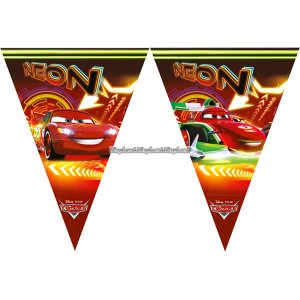 Disney bilar neon - banderoll vimplar - 2m