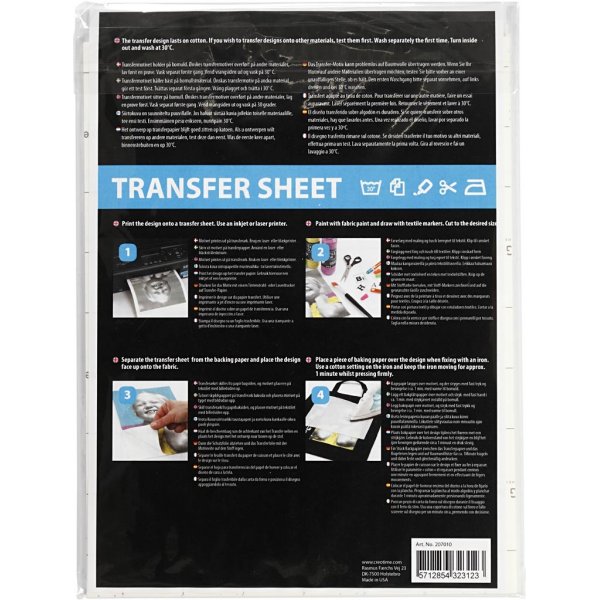 Transferark - vit - till ljusa och mörka textilier - 3 ark Transferark - vit - till ljusa och mörka textilier - 3 ark
