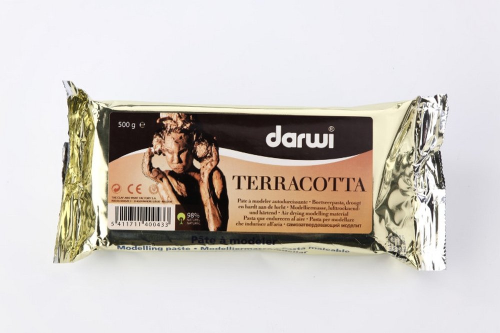 Lera Darwi Terracotta - 500 G - Lufttorkande modellera, Modellera, Pyssel för barn, Hobbymaterial, Pyssla