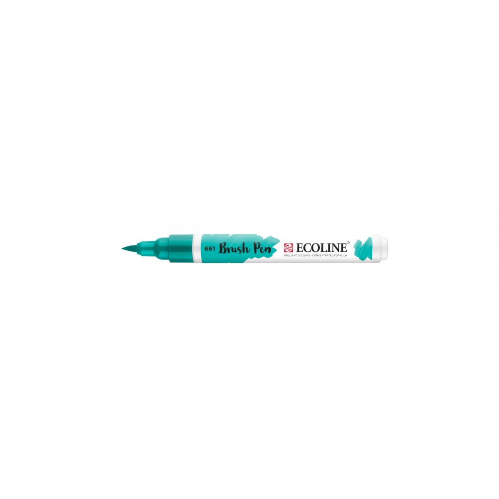Penselpen Ecoline Brush Pen - Turqoise Green (661) - Fiberpenne, Penne, Penne, kridt & tusch
