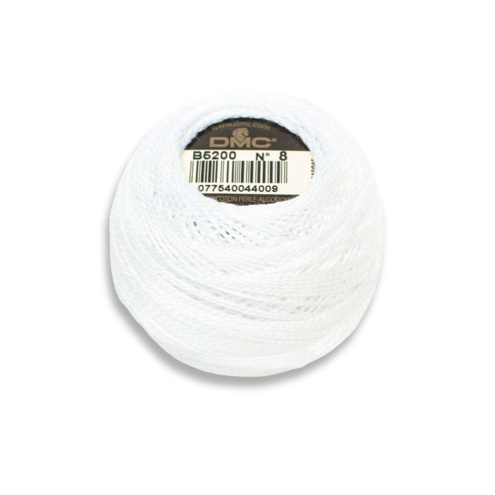 DMC Pearl Cotton Art. 116/8, 5200 Snow White - Broderigarn, Garn, Sticka & virka