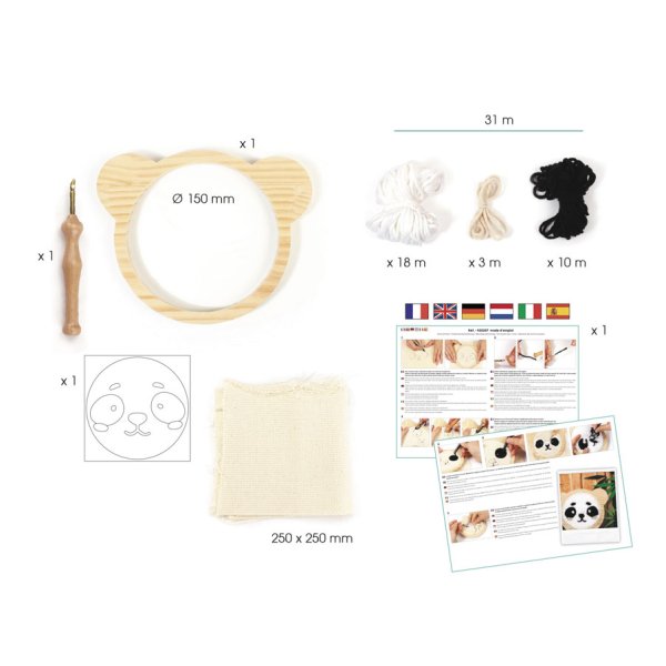 Punch needle-kit panda 15 cm