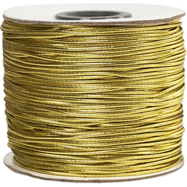 Elastiskt snöre 1 mm - guld metallic - 100 m Elastiskt snöre 1 mm - guld metallic - 100 m