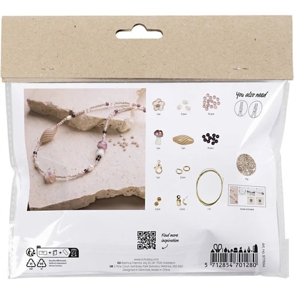 Mini DIY Kit Smycken, rosa harmoni, Kraftigt halsband Mini DIY Kit Smycken, rosa harmoni, Kraftigt halsband