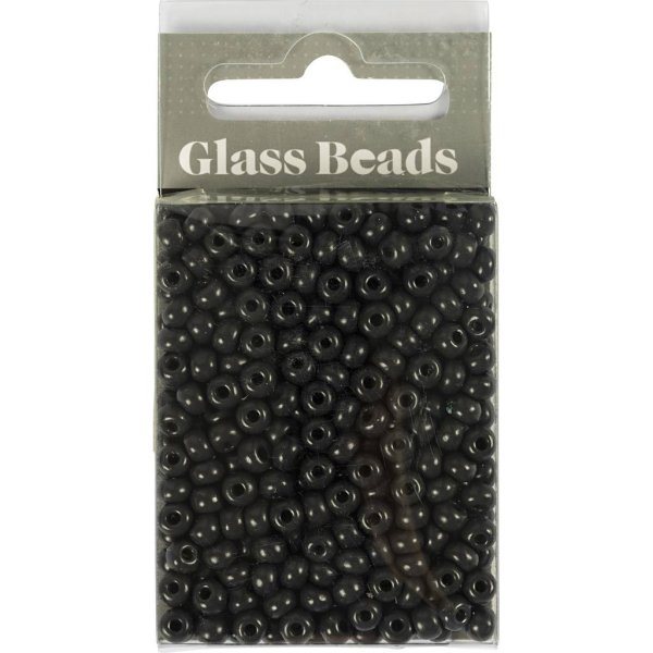 Rocaillepärlor matta frozen 4 mm Svart 25 g Rocaillepärlor matta frozen 4 mm Svart 25 g