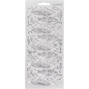 Fjerklisterm�rker 10x23 cm S�lv - 1 ark