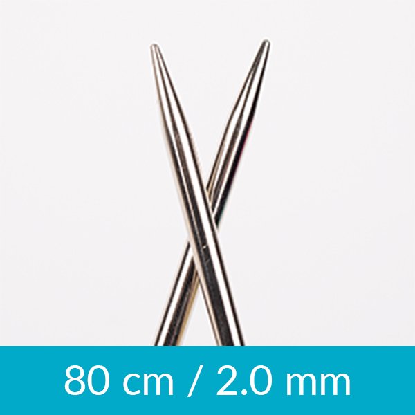 Cirkulære strikkepinde - Messing - 80 cm 2,00 mm / 31,5in US 0 - Rundpinde, Strikkepinde, Strikning, Strikke, hækle, knytte og væve