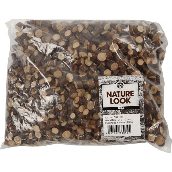 Träskivor - Ø7-10 mm - 230 g Träskivor - Ø7-10 mm - 230 g
