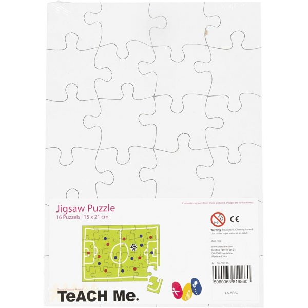 Pussel - vit - 15 x 21 cm - 16 st Pussel - vit - 15 x 21 cm - 16 st