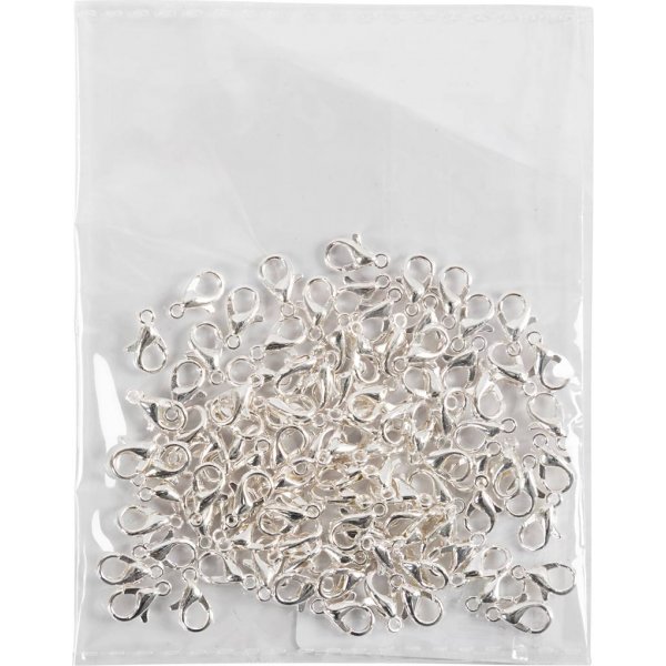 Karbinhake - försilvrad - 100 st Karbinhake - försilvrad - 100 st