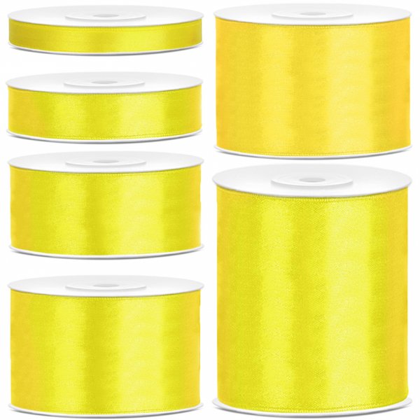 Satinband - 25 m - Gult