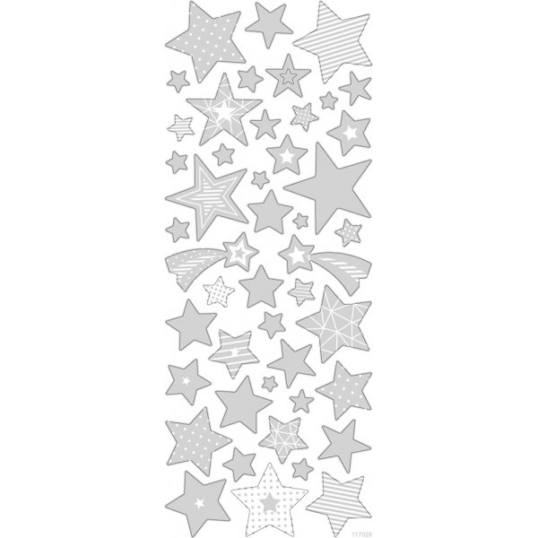 Stickers - silver - stjärnor - 10 x 24 cm Stickers - silver - stjärnor - 10 x 24 cm