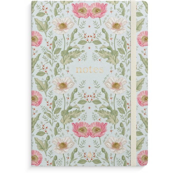 Anteckningsbok Deluxe A5 bl� flower linjerad