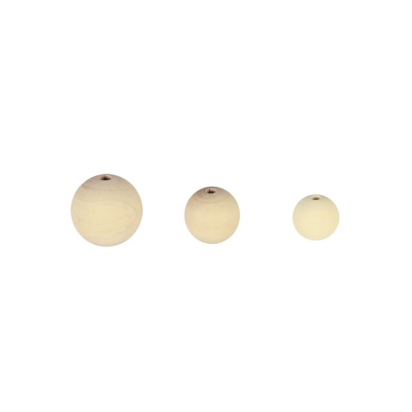 Påse med 10 träpärlor, Ø 4 cm, hål 8 mm Påse med 10 träpärlor, Ø 4 cm, hål 8 mm