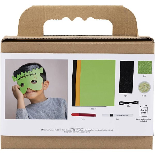 DIY-sæt Masker Halloween farver 3 masker - Håndværkssæt DIY-sæt Masker Halloween farver 3 masker - Håndværkssæt