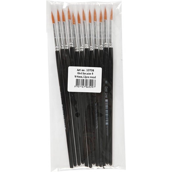 Gold Line-penslar - nr. 8 - runda - 12 st Gold Line-penslar - nr. 8 - runda - 12 st