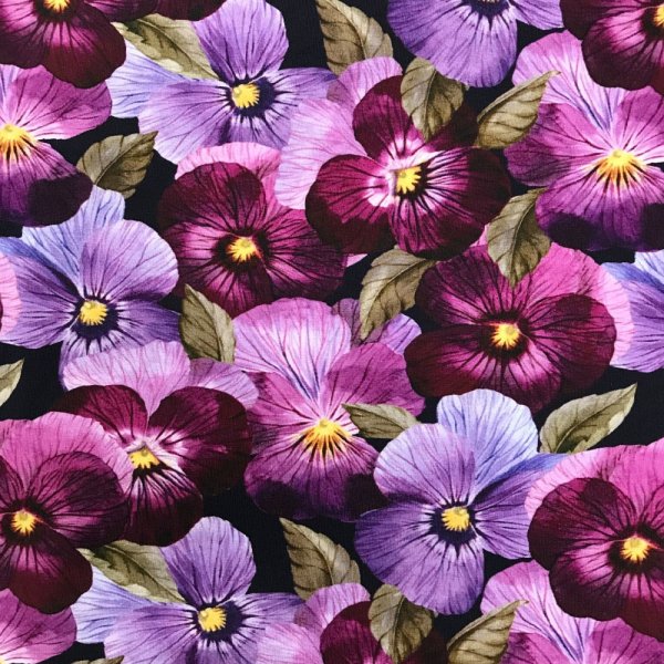 Mnstret Jersey 150 cm - Stedmoderblomst Lyslilla Sort