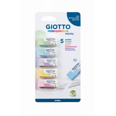 Viskelr Giotto Mini Gomma Pastell - 5-pakning