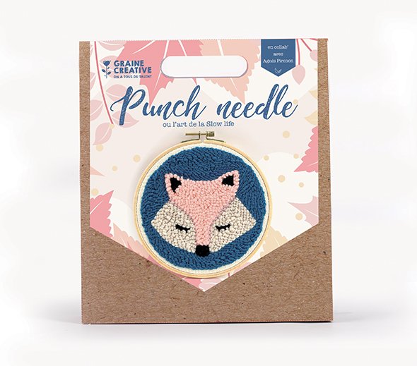 Punch needle-kit med r�vmotiv, � 20 cm