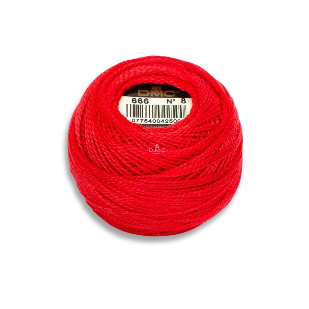 DMC Pearl Cotton Art. 116/8, 666 Bright Red - Broderigarn, Garn, Sticka & virka