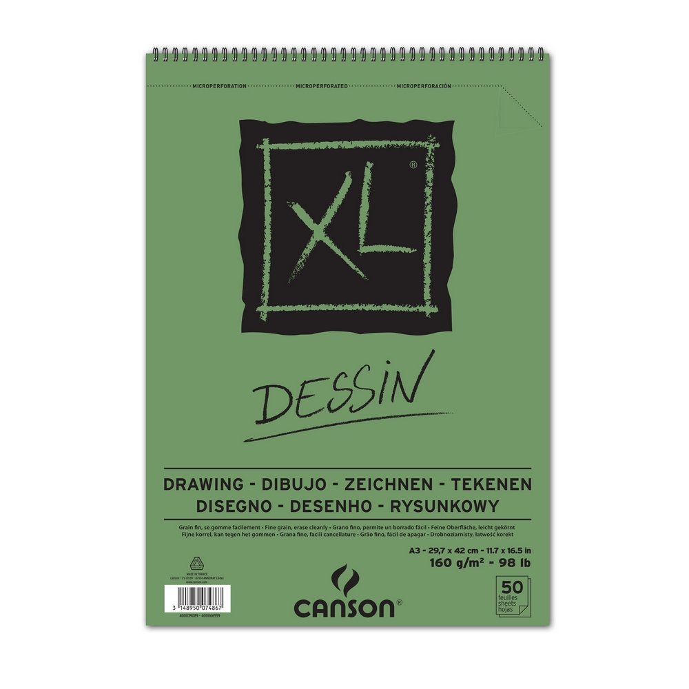 Canson XL Dessin 160 g - A3 - Tegneblok, Blok