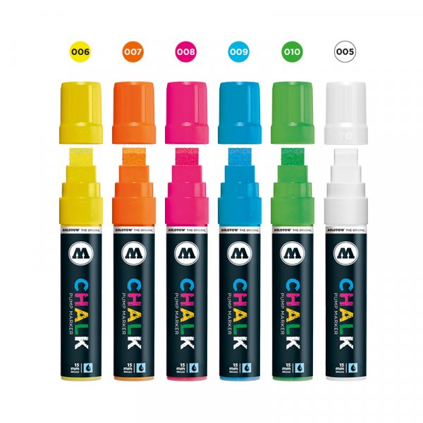 Markerset Chalk 15 mm 6-pak - Neon