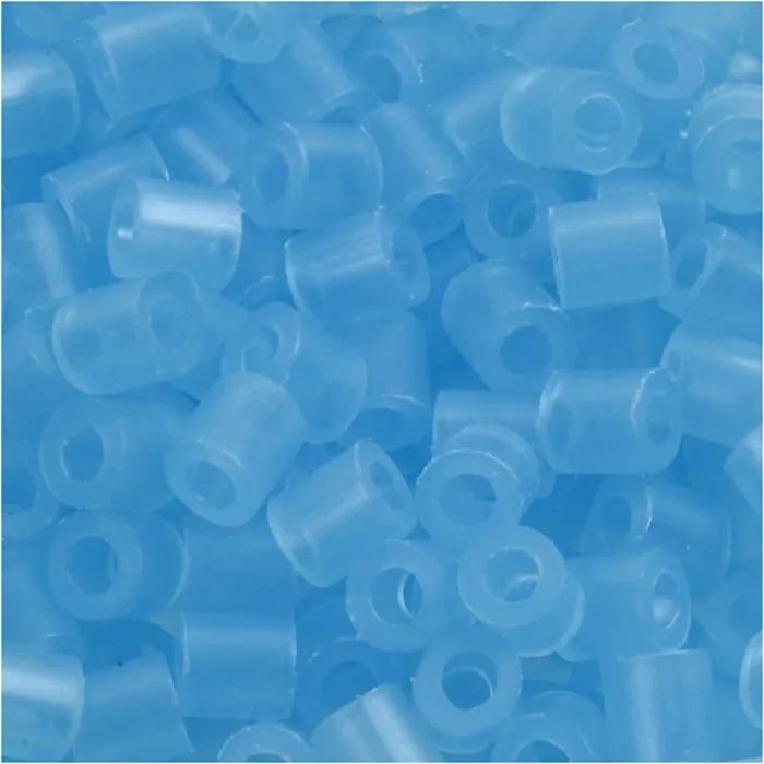 NABBI Tube perler - Neonblå (32235) - 1100 stk - Rørperler, Perler & perleplader, Håndværk