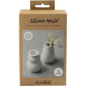 Silikonform Vase og lysholder 7,5 cm matt gjennomsiktig 2 stk
