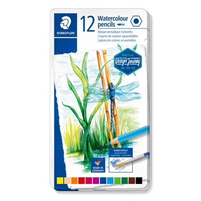 Akvarell fargeblyanter i boks - 12 blyanter