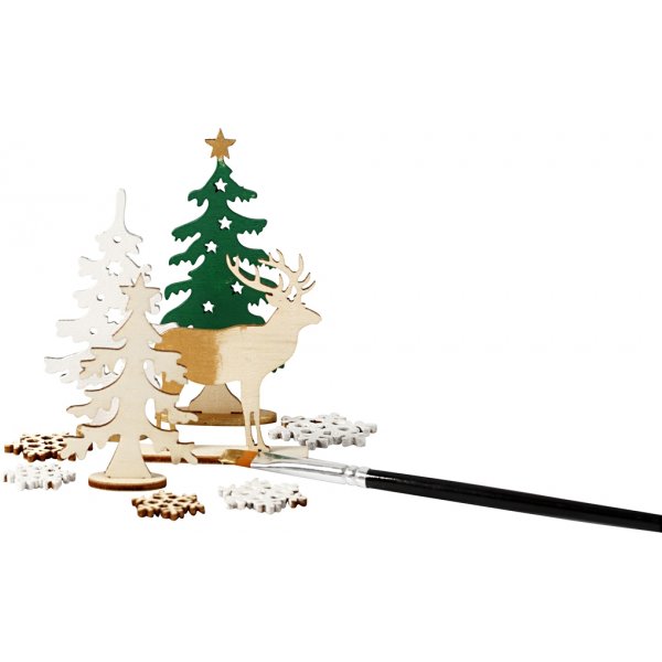 Sätt-ihop-själv träfigurer - skog med rådjur Sätt-ihop-själv träfigurer - skog med rådjur