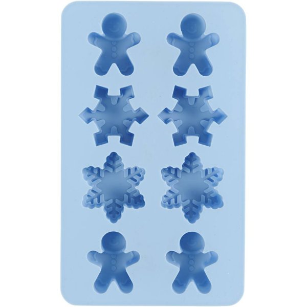 Silikonform snøflak og pepperkakemenn 2,5 x 3 x 4,5 cm 12,5 ml Silikonform snøflak og pepperkakemenn 2,5 x 3 x 4,5 cm 12,5 ml