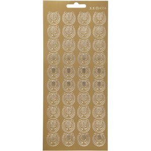 Klisterm�rker lyre 10x23 cm Guld - 1 ark