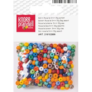 Bohemiska rocaillep�rlor 5 mm, 35 g, blandade f�rger