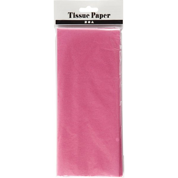 Silkespapper - rosa - 50 x 70 cm - 14 g -10 ark Silkespapper - rosa - 50 x 70 cm - 14 g -10 ark