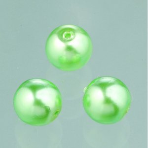 Glassperler voks glans 6 mm - grnn 40 stk.