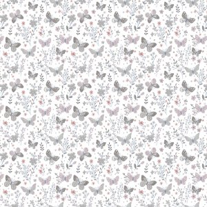 Vaxduk med fj�ril motiv - Gr�