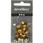 Smykkeanheng med cabochonsmykke i glass og metall 15-20 mm Gul 6 stk Smykkeanheng med cabochonsmykke i glass og metall 15-20 mm Gul 6 stk