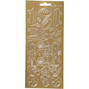 Sportklisterm�rker 10x23 cm Guld - 1 ark