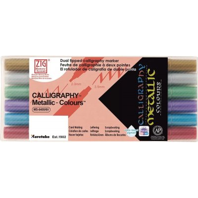 Kalligrafi pen ZIG Metallic - 6 farver