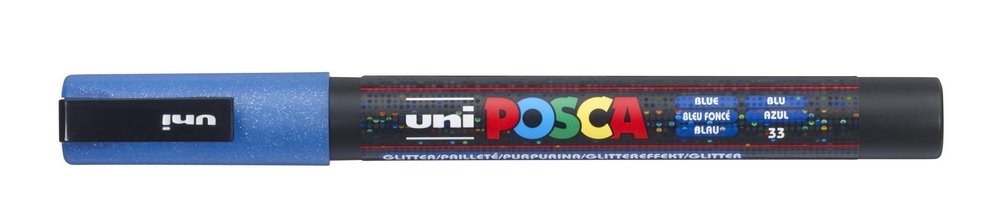 Uni Posca PC-3 ml Glitter - Blue Glitter (41) - Posca-penne, Markers, Penne, Penne, kridt & tusch