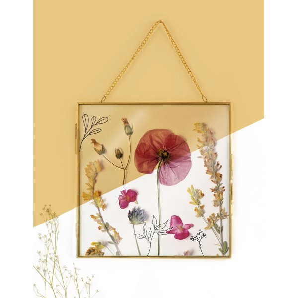 Glasram kvadratisk 20 x 20 cm med kedja