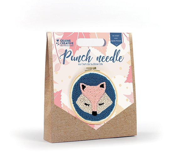 Punch needle-kit med r�vmotiv, � 20 cm