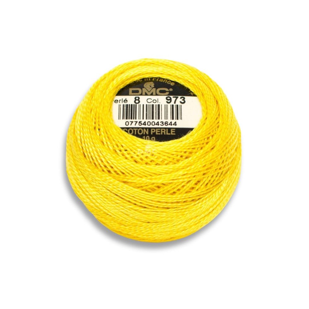 DMC Pearl Cotton Art. 116/8, 973 Bright Canary - Broderigarn, Garn, Sticka & virka