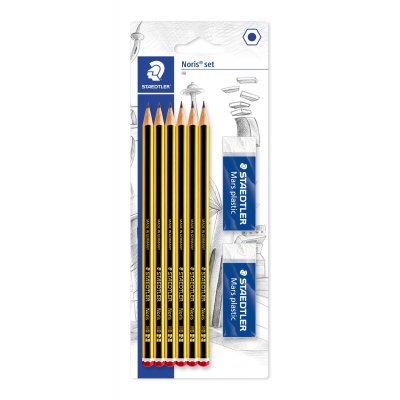 Noris Blyertspennor och suddgummi - 6 pennor