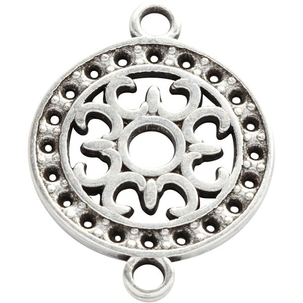 Smykkeanheng rund filigran 14 mm sølvbelagt 5 stk Smykkeanheng rund filigran 14 mm sølvbelagt 5 stk
