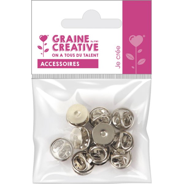 10 st platta silverf�rgade knappn�lar � 10 mm