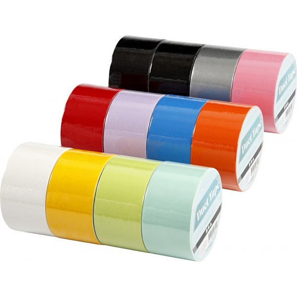Gaffatejp - mixade färger - 12 x 5 m Gaffatejp - mixade färger - 12 x 5 m
